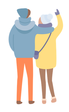 Couple standing together  Illustration