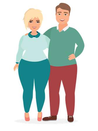 Couple Standing Together  イラスト
