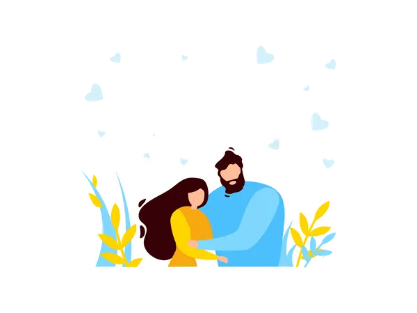 Couple Staying together Illustration