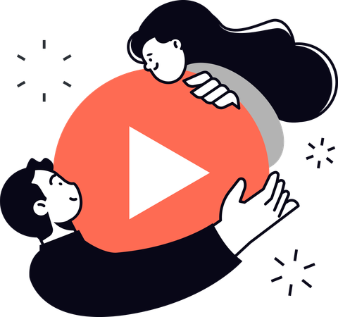 Couple Streaming Video  Illustration
