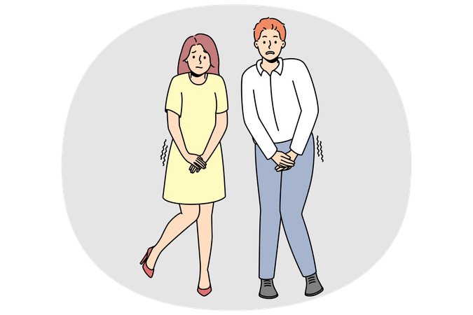 Couple suffer from urinary infection  Illustration