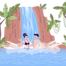 under waterfall illustration free download