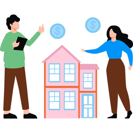 Couple takes house loan  Illustration