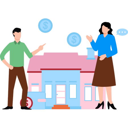 Couple takes loan for new house  Illustration