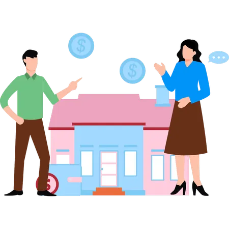 Couple takes loan for new house  Illustration