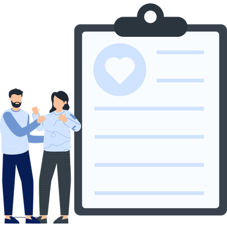 Couple talking about health insurance  Illustration