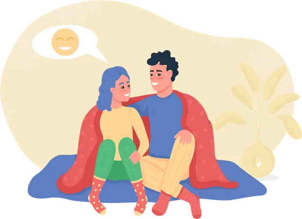 Couple talking about positive things Illustration