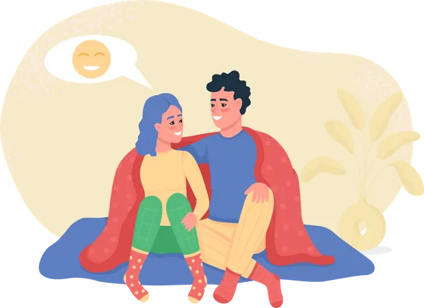 Couple talking about positive things  Illustration