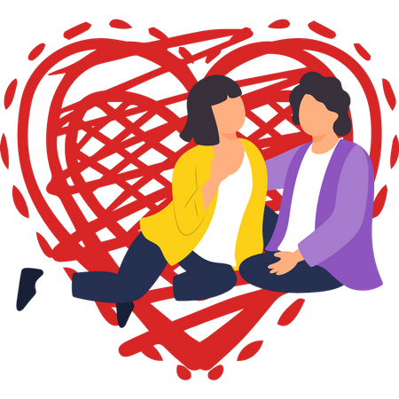 Couple talking each other  Illustration