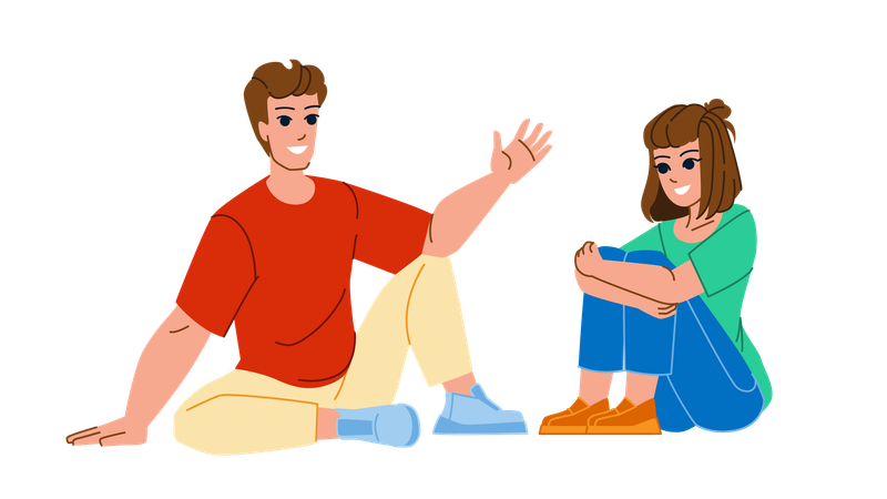 Couple talking each other  Illustration