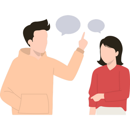 Couple talking  Illustration