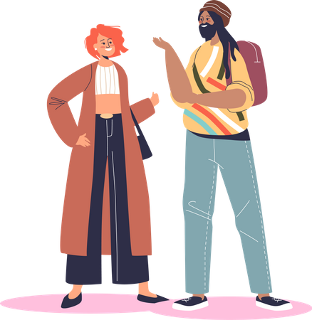 Couple talking to each other Illustration