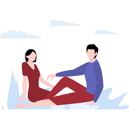 Couple talking to each other Illustration