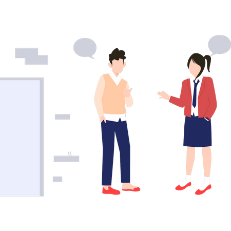 Couple talking to each other  Illustration