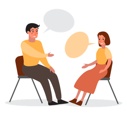 Couple talking to each other  Illustration