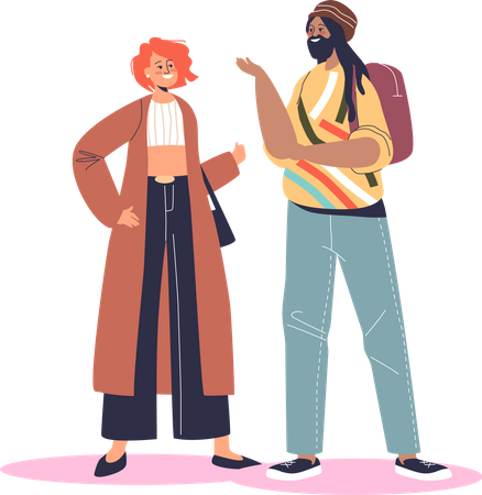 Couple talking to each other  Illustration