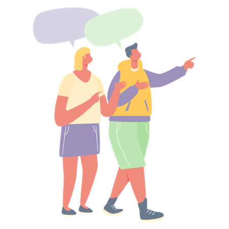 Couple talking to each other  Illustration