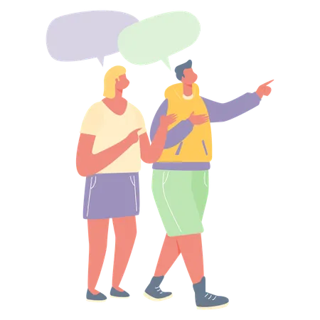 Couple talking to each other  Illustration