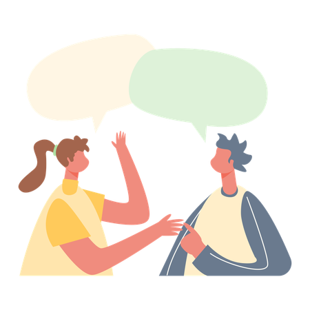 Couple talking to each other  Illustration