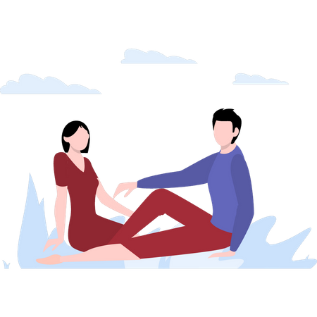 Couple talking to each other  Illustration