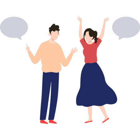 Couple talking to each other  Illustration