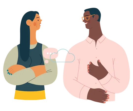 Couple talking with each other  Illustration