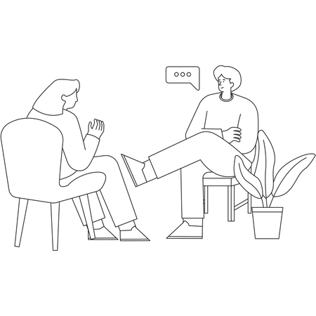 Couple talking with each other Illustration