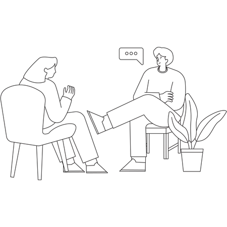 Couple talking with each other  Illustration