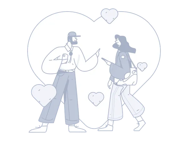 Couple together on valentine  Illustration