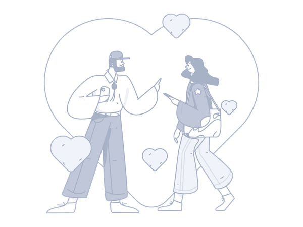 Couple together on valentine  Illustration