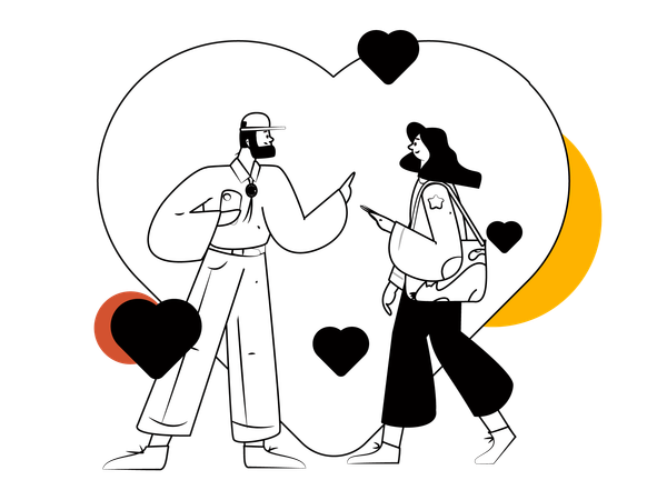 Couple together on valentine  Illustration