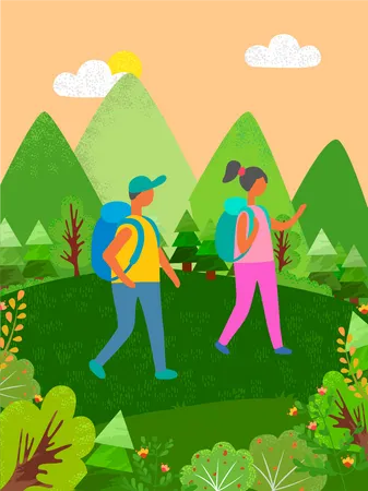 Couple Travelling  Illustration