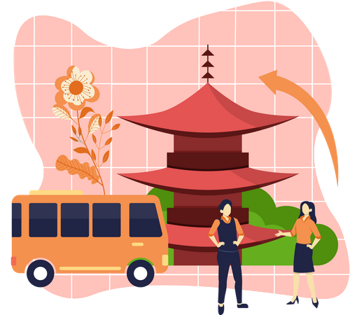 Couple travelling  Illustration