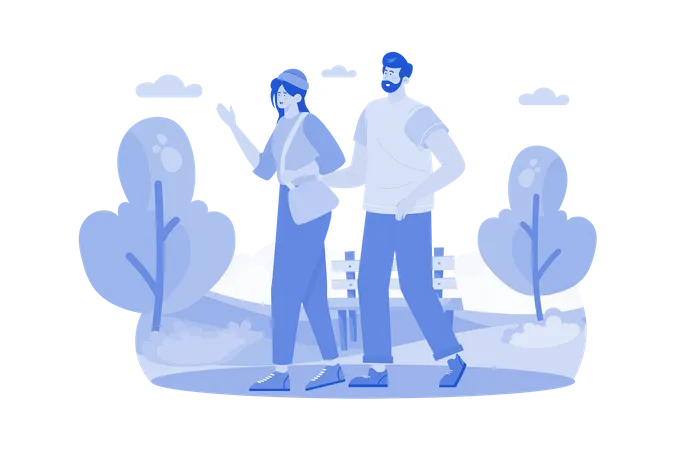 Couple travelling together  Illustration