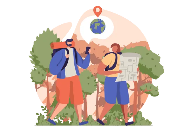 Couple travelling together  Illustration