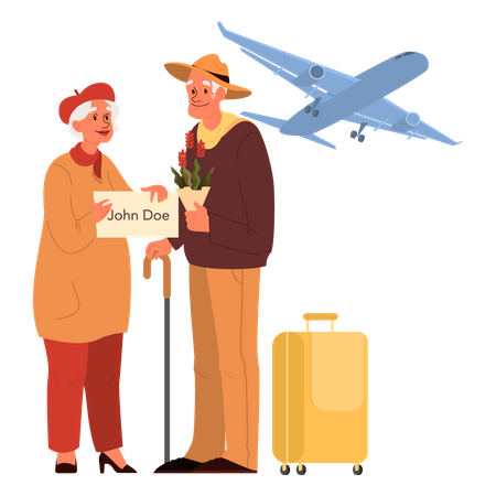 Couple travelling together  Illustration