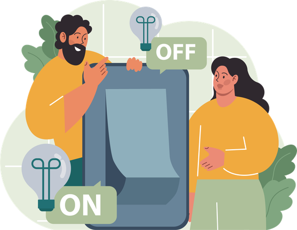 Couple turn off switch  Illustration