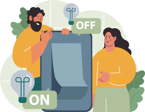 Couple turn off switch  Illustration