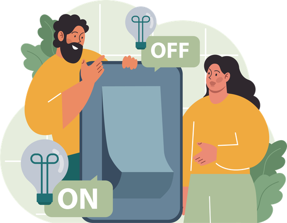 Couple turn off switch  イラスト