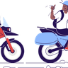 animated couple on cycle