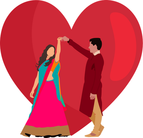 Couple traditionnel de la Saint-Valentin  Illustration