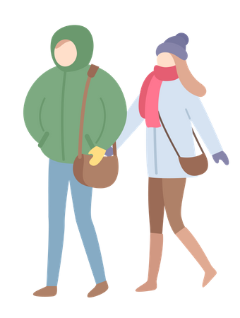 Couple walking  Illustration