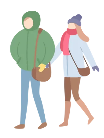 Couple walking  Illustration