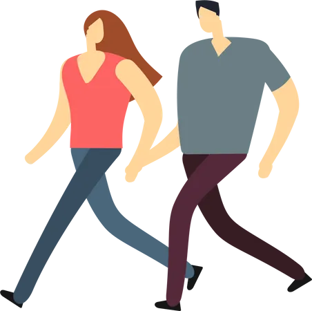 Couple Walking  Illustration