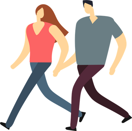 Couple Walking  Illustration