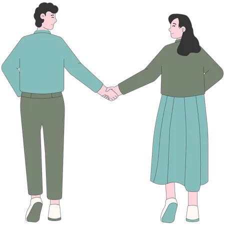 Couple Walking together  Illustration