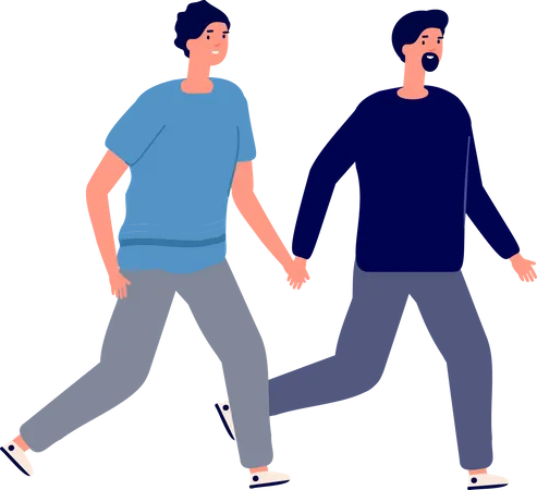 Couple walking together  Illustration