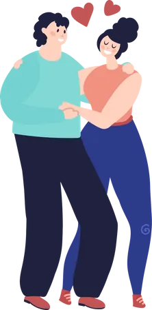 Couple walking together  Illustration