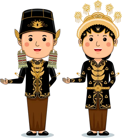 Couple wear Batak Mandailing  Illustration
