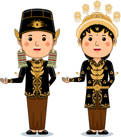 Couple wear Batak Mandailing  Illustration